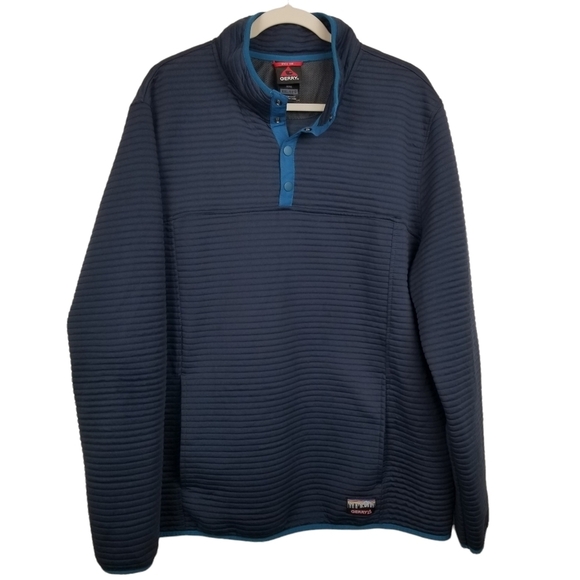 Gerry Men's Blue Ottoman Lightweight Pullover 1/4 Zip with Snaps Men's Size 2X - Picture 1 of 8